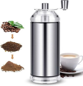コーヒーミル コーヒーグラインダー 手挽きコーヒーミル 水洗い可能 掃除簡単 手動 粗さ調節可能 コンパクト 可格納式ハンドル ソロキャンプ キャンプ アウトドア コンパクト 登山 一人用 二人用 お洒落