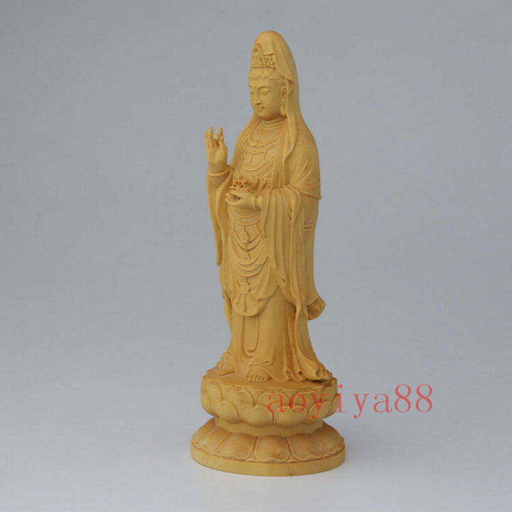楽天市場】仏像 【縁起仏像：南海観音菩薩】 置物 柘植製高級木彫り 