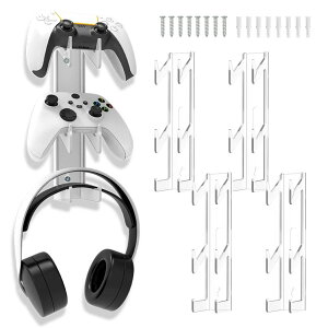 コントローラー収納 クリアカラー 収納ラック 収納フック 収納スタンド コントローラー 3段 ゲーム機 ヘッドホン ヘッドフォン 壁掛け 壁かけ 壁 ゲームラック ホルダー PS5 PS4 Switch プロコン