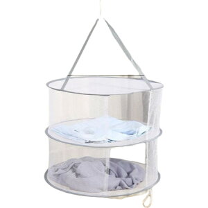 送料無料 平干しネット 物干しネット 平置きネット 2段 折りたたみ 円形 ラウンド型 メッシュ 型崩れ防止 ニット セーター 下着 便利 日用品 ランドリーグッズ 洗濯用品 生活雑貨 シンプル