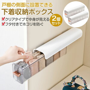 下着収納ボックス 2個セット 戸棚の側面に設置 下着 収納 ケース 引き出し 仕切り 小分け 便利