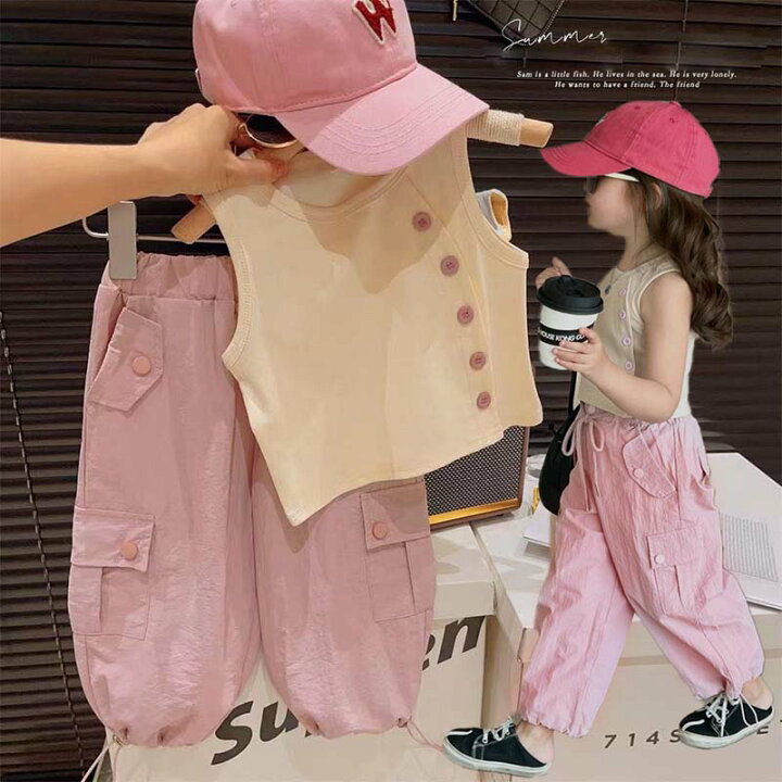 楽天市場】セットアップ キッズ 夏 ベビー服 女の子 tシャツ 綿 ロング 
