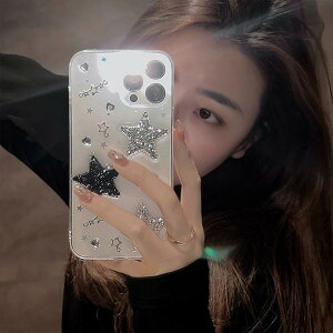 iPhone17Pro�P�[�X 3D�X�^�[ �u���b�N �z���C�g �� �N���A ���� iphone�P�[�X �X�}�z�P�[�X iPhone12 iPhone13 iPhone14 iPhone15 iPhone16 Pro Max �P�[�X �J�o�[ �A�C�t�H��13�P�[�X ������� �\�t�g �L���L�� iPhon