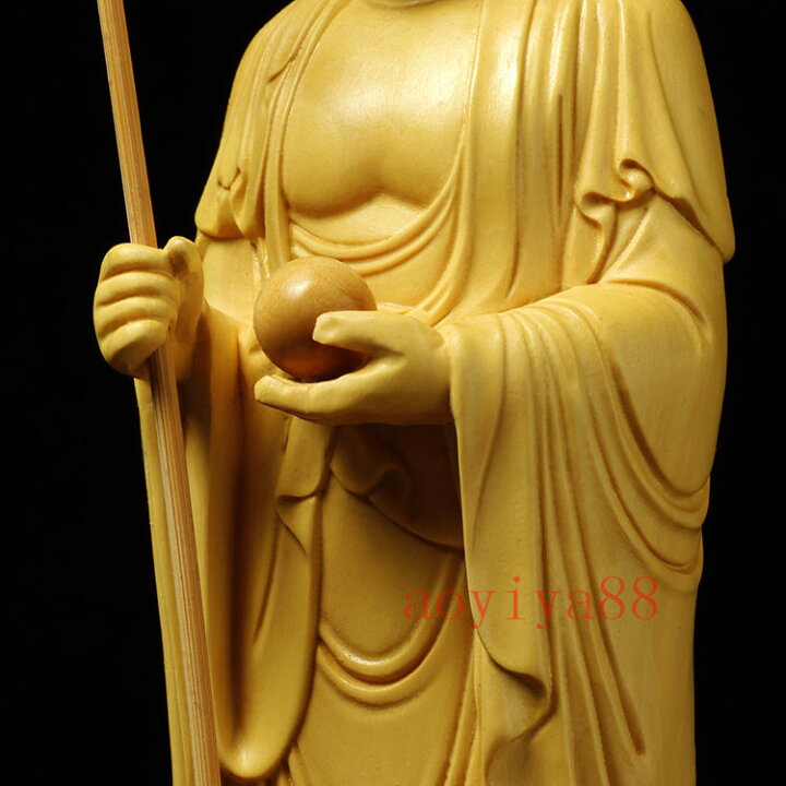 楽天市場】仏像立像 黄楊木彫り 置物 地蔵王菩薩 21CM 【縁起仏像 