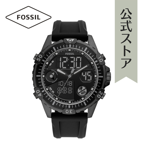 公式ショッパープレゼント 正規品 送料無料 10%OFFクーポン 祝開店大放出セール開催中 GW SALE 腕時計 メンズ フォッシル シリコン 公式 GARRETT ブラック FS5775 アナデジ 時計 FOSSIL 最大59％オフ！