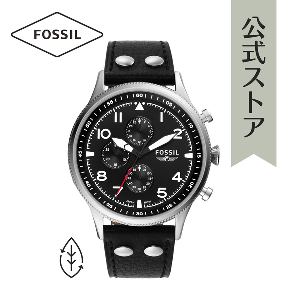 公式ショッパープレゼント 正規品 送料無料 10%OFFクーポン GW SALE 腕時計 メンズ フォッシル ブラック FOSSIL RETRO アナログ 公式 FS5806 税込 最上の品質な レザー PILOT 時計