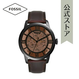 腕時計 メンズ フォッシル 自動巻き アナログ 時計 ブラウン レザー TOWNSMAN ME3098 FOSSIL 公式 ブランド ビジネス 防水 誕生日 プレゼント 記念日 ギフト