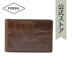 フォッシル 財布 二つ折り メンズ ダークブラウン レザー DERRICK ML3684201 2015 秋 FOSSIL 公式