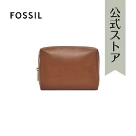 フォッシル 化粧ポーチ コスメポーチ レディース ブラウン レザー SOFIA SWL2884210 2023 春 FOSSIL 公式