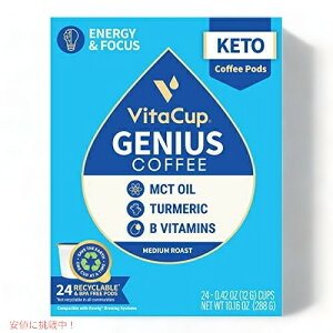 VitaCup Genius Keto Coffee Pods ���B�^�J�b�v �W�[�j�A�X�P�g�R�[�q�[�|�b�g 24����