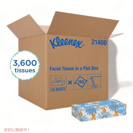 クリネックス ティッシュ Kleenex KCC21400 ソフト フラットボックス 36箱入り Founderがお届け!