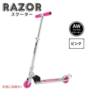 Razor AW Scooter ���C�U�[AW�X�N�[�^�[Lightweight Kick Scooter for Kids with Wheelie Bar �q���p�y�ʃL�b�N�X�N�[�^�[ �E�B���[�o�[Pink