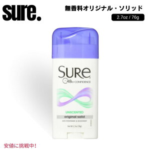 Sure VA Original Solid Deodorant 76 g IWi Ō` fIhg  Unscented 2.6 oz