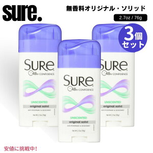 3Zbg Sure VA Original Solid Deodorant 76 g IWi Ō` fIhg  Unscented 2.6 oz