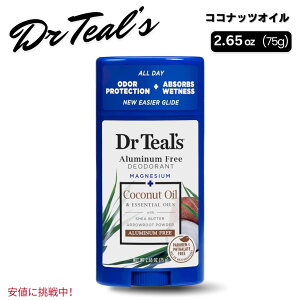 Dr Teals hN^[eB[Y Aluminum Free Deodorant A~jEt[ fIhg GbZVIC RRibcIC Coconut Oil 2.65 oz