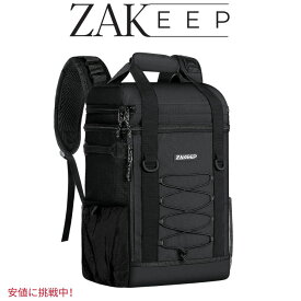 ZAKEEP バックパッククーラー 36缶 多機能 防漏 ブラック クーラーバッグ 保温 保冷 Multifunctional Leakproof Cooler Backpack 36 CansBlack