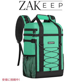 ZAKEEP バックパッククーラー 36缶 多機能 防漏 ミントグリーン クーラーバッグ 保温 保冷 Multifunctional Leakproof Cooler Backpack 36 Cans Mint Green