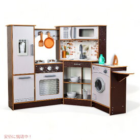 KidKraft キッドクラフト キッチンプレイキッチン エスプレッソ Elegant Espresso Wooden Corner Play Kitchen 子供用3歳以上