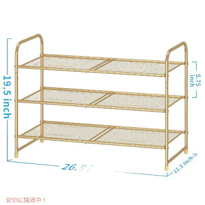 Vvȃgh 3iX^bLOV[YbN g\ ^bV S[h Simple Trending 3-Tier Stackable Shoe Rack Expandable Gold
