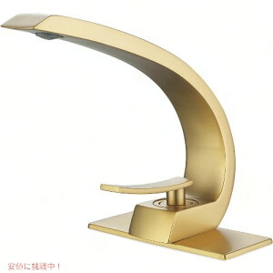 HMEGAO �����̗����p���� �֌� Bathroom Faucet Brushed Gold Single Handle Bathroom Sink Faucet