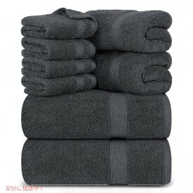 ユートピア タオルセット 8枚 グレー コットン バスタオル 2枚 ハンドタオル 2枚 ウォッシュクロス 4枚 Utopia Towels 8-Piece Premium Towel Set