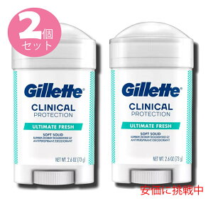 �y2�Z�b�g�zGillette �W���b�g �N���j�J�� �\�t�g �\���b�h �A���e�B���b�g �t���b�V�� �f�I�h�����g 73g Ultimate Fresh Deodorant 2.6oz