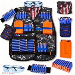 i[tKV[YpLbY^NeBJxXgLbgAlߑւ_[cA_[c|[`t gKids Tactical Vest Kit for Nerf Guns Series with Refill Darts,Dart PouchFounder͂