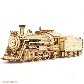 機関車プライムスチームエクスプレス木製3Dパズル - 大人の趣味に