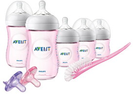 Philips Avent Natural Baby Bottle Pink Gift Set, SCD206/11 / ギフトにもおすすめ！フィリップス アヴェント ナチュラルベビー 哺乳瓶 ＆ おしゃぶりセット [ピンク]