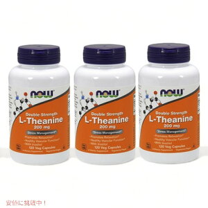 NOW�@L-Theanine 200 mg 120 VCap��0148�@�i�E�@L-�e�A�j�� 120 �׃W�J�v�Z�� 3�{�Z�b�g