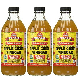 【3本セット】ブラグ アップル サイダー ビネガー りんご酢 Bragg Apple Cider Vinegar 16 oz / 473 ml