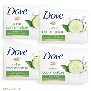 Dove ダヴ 顔・身体用 石鹸 106g 4個 キュウリ&緑茶の香り 固形石鹸 ボディソープ 洗顔 Go Fresh Soap Bar
