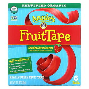 Annie's Homegrown �t���[�c�e�[�v �X�g���x���[�� �I�[�K�j�b�N 6���� 4.5 oz (128 g) ���[����ɂ������َq�̓t���[�c���[���A�b�v��������Ȃ��I