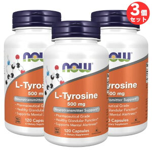 3�Z�b�g NOW L-TYROSINE 500MG 120 CAPS ��0160 / �i�E L-�`���V�� 500MG 120�J�v�Z��