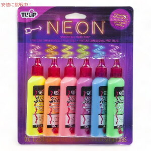 Tulip �f�B�����V���i�� �l�I�� �t�@�u���b�N�y�C���g 6�{�i6�F�j 29027 Dimensional Neon Fabric Paint Pack of 6