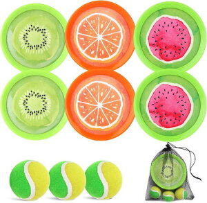 PULEEBO gXLb`{[Q[Zbg t[cfUC (fBXNx6A{[x3) }WbNe[v fBXN Lb`{[ Toss and Catch Ball Game Set - Fruit Design