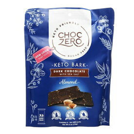 ChocZero Dark Chocolate Almond Keto Bark 6oz / チョクゼロ ダークチョコレート アーモンド ケトバーク 170g（6個入り）