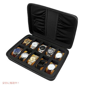 10スロット 腕時計ボックス オーガナイザー メンズ 腕時計ディスプレイ 収納ケース 最大42mmのすべての腕時計とスマートウォッチに対応 Watch Box Organizer