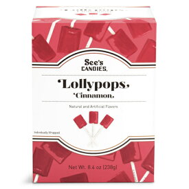 See's Candies Cinnamon Lollypops 8.4oz 500859 / シーズキャンディ シナモン ロリポップ キャンディー 約12個入り 238g バレンタイン プレゼント ギフト