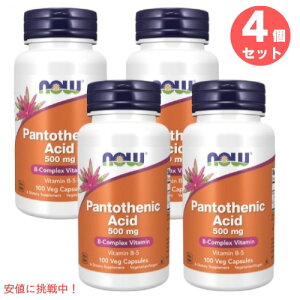 �y4�{�Z�b�g�zNOW�@Pantothenic Acid 500 mg 100 Caps #0486�@�i�E�@�p���g�e���_�i�r�^�~��B5�j 500mg