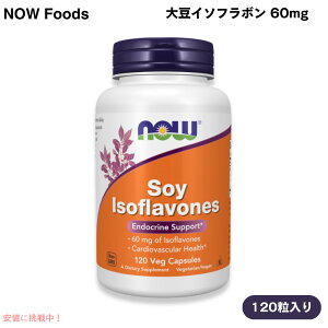 �i�E�t�[�Y NOW Foods �哤�C�\�t���{�� 60mg 120�� �A�����J�v�Z�� #3288 Soy Isoflavones 120 Veg Capsules