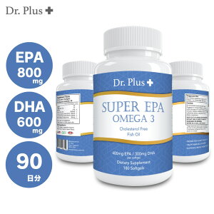 ���Z�x�X�[�p�[�t�B�b�V���I�C�� 2500mg 2����EPA800mg DHA 600mg �I���K3 180�\�t�g�W�F�� 90���� Super fish Oil 2500mg Dr.Plus �h�N�^�[�v���X �T�v�������g