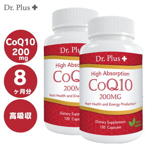 �y2�z���z���R�G���U�C��CoQ10 - Coenzyme Q10 120�J�v�Z�� 4������x2 High Absorption COQ10 Dr.Plus + �h�N�^�[ �v���X �T�v�������g Made in USA