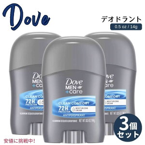 �y3�Z�b�g�z Dove Men+Care �_�� �����{�P�A 72Hour Antiperspirant & Deodorant Stick �f�I�h�����g�X�e�B�b�N Clean Comfort 14g / 0.5oz