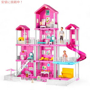 TEMI h[nEX h[nEX l`̂tBMA2̕t 4K10̃h[nEX Doll Home Toy with 2 Doll Toy Figures