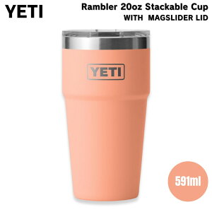 YETI CGeB u[ 20IX (591ml ) X^bJuJbv }OXC_[W [Jg[s[` Rambler 20oz Stackable Cup Lowcountry Peach
