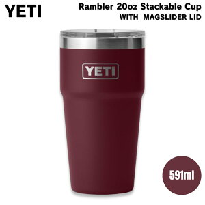 YETI CGeB u[ 20IX (591ml ) X^bJuJbv }OXC_[W ChoCbh Rambler 20oz Stackable Cup Wild Vine Red