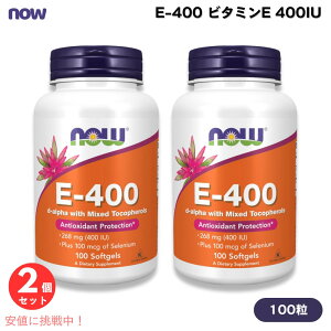 �y2�Z�b�g�zNOW Foods �i�E�t�[�Y E-400 �r�^�~��E 400IU 100�� �\�t�g�W�F�� #0906 �T�v�������g Vitamin E-400 100 Softgels