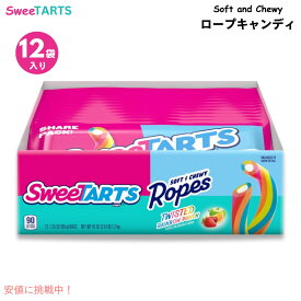 SweeTARTS Ropes, Candy, Twisted Rainbow Punch, Soft and Chewy, 3.5oz x 12 count ロープキャンディ 99g x 12袋入り