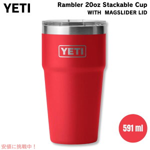 YETI CGeB u[ 20IX (591ml ) X^bJuJbv }OXC_[W XL[bh Rambler 20oz Stackable Cup Rescue Red